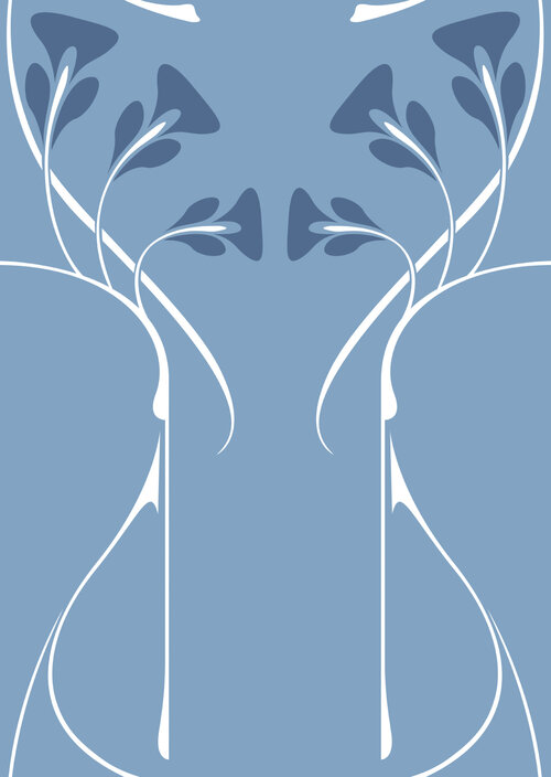 Jugendstil Muster Hellblau Nr Art Nr 2277 Stilisiert Vereinfachte Blumenmuster Floral Bildgalerie Berlintapete Individuelle Produktion Von Fototapeten Wallpaper On Demand Designtapeten Pictures More