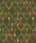 Ethno - repeat pattern designs and ornaments from different cultures • Cultures • Design Wallpapers • Berlintapete • Peacock Designpattern (No. 12876)