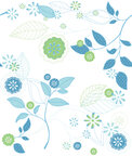 Blätter - Vektor Ornamente mit Blatt-Motiven • Floral • Designtapeten • Berlintapete • Blumenmuster Ensemble (Nr. 12921)