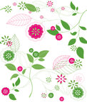 Blätter - Vektor Ornamente mit Blatt-Motiven • Floral • Designtapeten • Berlintapete • Frühlingserwachen Blumenmuster (Nr. 13155)