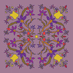 Fantasieblumen • Floral • Designtapeten • Berlintapete • Symmetrisches Blumenmuster (Nr. 14316)