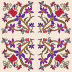 Mille Fleurs - Musterdesigns mit zierlichen Blüten • Floral • Designtapeten • Berlintapete • Florales Vektor Ornament (Nr. 14318)
