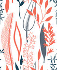 Blätter - Vektor Ornamente mit Blatt-Motiven • Floral • Designtapeten • Berlintapete • Blätter Hintergrundmuster (Nr. 14297)