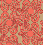Oriental Sixties - Orientalische Musterdesigns mit einem Touch Sixties • Trends • Designtapeten • Berlintapete • Spiralen Rapportmuster (Nr. 14372)