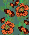Delicate Flora - romantische Blumenmuster • Trends • Designtapeten • Berlintapete • Mohnblumen Rapportmuster (Nr. 14472)