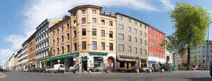 Ingo Friedrich (Airart) • Bildgalerie • Berlintapete • Cafes an der Ecke Oranienstrasse / Mariannenstrasse (Nr. 6673)