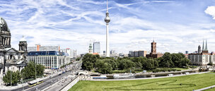 Berliner Fernsehturm • Architektur • Fototapeten • Berlintapete • Berliner Stadtschloss TV-Tower (Nr. 9756)