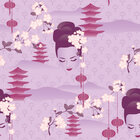 Japanese - simple and balanced seamless pattern designs and ornaments • Cultures • Design Wallpapers • Berlintapete • Geisha Vector Ornament (No. 13148)