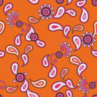 Oriental Sixties - Orientalische Musterdesigns mit einem Touch Sixties • Trends • Designtapeten • Berlintapete • Oranges Paisley Designmuster (Nr. 13335)