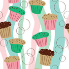 Eye Candy - Designmuster aus dem Vintage-Eissalon • Trends • Designtapeten • Berlintapete • Muffins Vektor Ornament (Nr. 13402)
