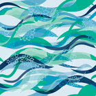 Marina Blue - Maritime Vektor Ornamente • Trends • Designtapeten • Berlintapete • Streifen und Wellen Muster (Nr. 13454)