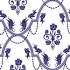Opulent Era - prachtvolle Musterdesigns und Dekore • Trends • Designtapeten • Berlintapete • Blau-Weisses Muster (Nr. 14599)