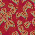 Blätter - Vektor Ornamente mit Blatt-Motiven • Floral • Designtapeten • Berlintapete • Birkenblätter auf Rot (Nr. 14619)