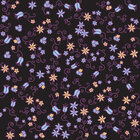 Mille Fleurs - Musterdesigns mit zierlichen Blüten • Floral • Designtapeten • Berlintapete • Mille Fleurs auf Schwarz (Nr. 14620)