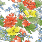 Oriental Sixties - Orientalische Musterdesigns mit einem Touch Sixties • Trends • Designtapeten • Berlintapete • Nahtloses Blumenmuster (Nr. 13357)