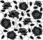 Black Silhouette - pastell- und dunkelfarbene Designmuster und Ornamente • Trends • Designtapeten • Berlintapete • Schwarz Weisses Blumenmuster (Nr. 13358)