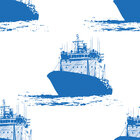Marina Blue - Maritime Vektor Ornamente • Trends • Designtapeten • Berlintapete • Schiffe Rapportmuster (Nr. 14212)