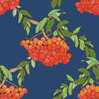 Bäume - Florale Musterdesigns mit Baum Illustrationen • Floral • Designtapeten • Berlintapete • Nahtloses Vogelbeer Muster (Nr. 14722)