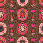Oriental Sixties - Orientalische Musterdesigns mit einem Touch Sixties • Trends • Designtapeten • Berlintapete • Florale Ornamente auf Braun (Nr. 13753)