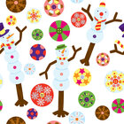 Weihnachten - festliche Designmuster und Ornamente • Seasonal • Designtapeten • Berlintapete • Schneemann Musterdesign (Nr. 13641)