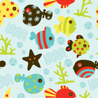 Kiddies - Designmuster und Ornamente für Kinder • Timeless • Designtapeten • Berlintapete • Unterwasser Vektor Ornament (Nr. 13715)