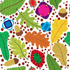 Blätter - Vektor Ornamente mit Blatt-Motiven • Floral • Designtapeten • Berlintapete • Herbstliche Blätter Musterdesign (Nr. 14092)