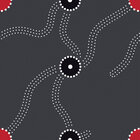 Punkt für Punkt - Grafische Musterdesigns mit Punkten • Geometrisch • Designtapeten • Berlintapete • Dunkles Aborigine Designmuster (Nr. 13775)