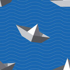 Marina Blue - Maritime Vektor Ornamente • Trends • Designtapeten • Berlintapete • Papierschiff Vektor Ornament (Nr. 14101)
