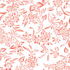 Mixed Bouquet - gemischte Blumenmuster und Ornamente • Floral • Designtapeten • Berlintapete • Blumenmuster mit roten Ranken (Nr. 14076)