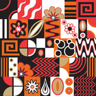 Oriental Sixties - Orientalische Musterdesigns mit einem Touch Sixties • Trends • Designtapeten • Berlintapete • Retro Vektor Ornament (Nr. 13022)