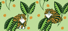 Jungle - wilde und tierische Designmuster sowie Ornamente • Trends • Designtapeten • Berlintapete • Originelles Tiger Vektor Ornament (Nr. 14480)