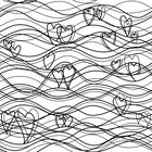 Wellen - Dekorative Wellenmuster • Geometrisch • Designtapeten • Berlintapete • Musterdesign mit Herzen (Nr. 14448)