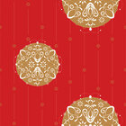 Weihnachten - festliche Designmuster und Ornamente • Seasonal • Designtapeten • Berlintapete • Christbaumkugeln auf Rot (Nr. 14732)